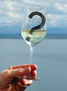 Wine in Glass with Question Mark